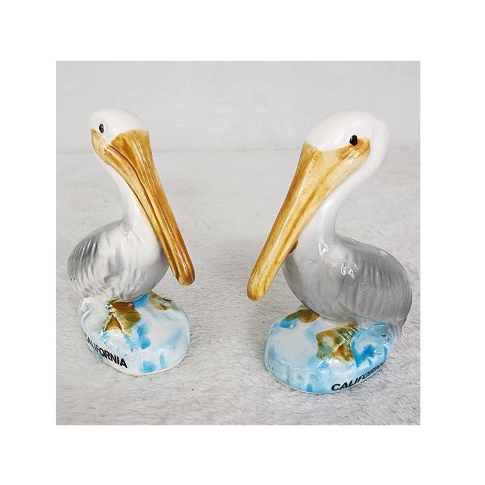 Vintage Pelican California Salt & Pepper Ceramic Shakers- Monterey Made in Japan